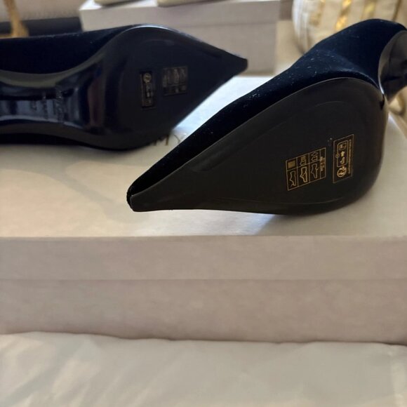 jimmy choo orb pump 95 size 37 black velvet with crystal orb - Picture 6 of 10